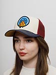 Бейсболка DJINNS арт. HFT Food Peace Pizza (кремовый / синий / бордовый)